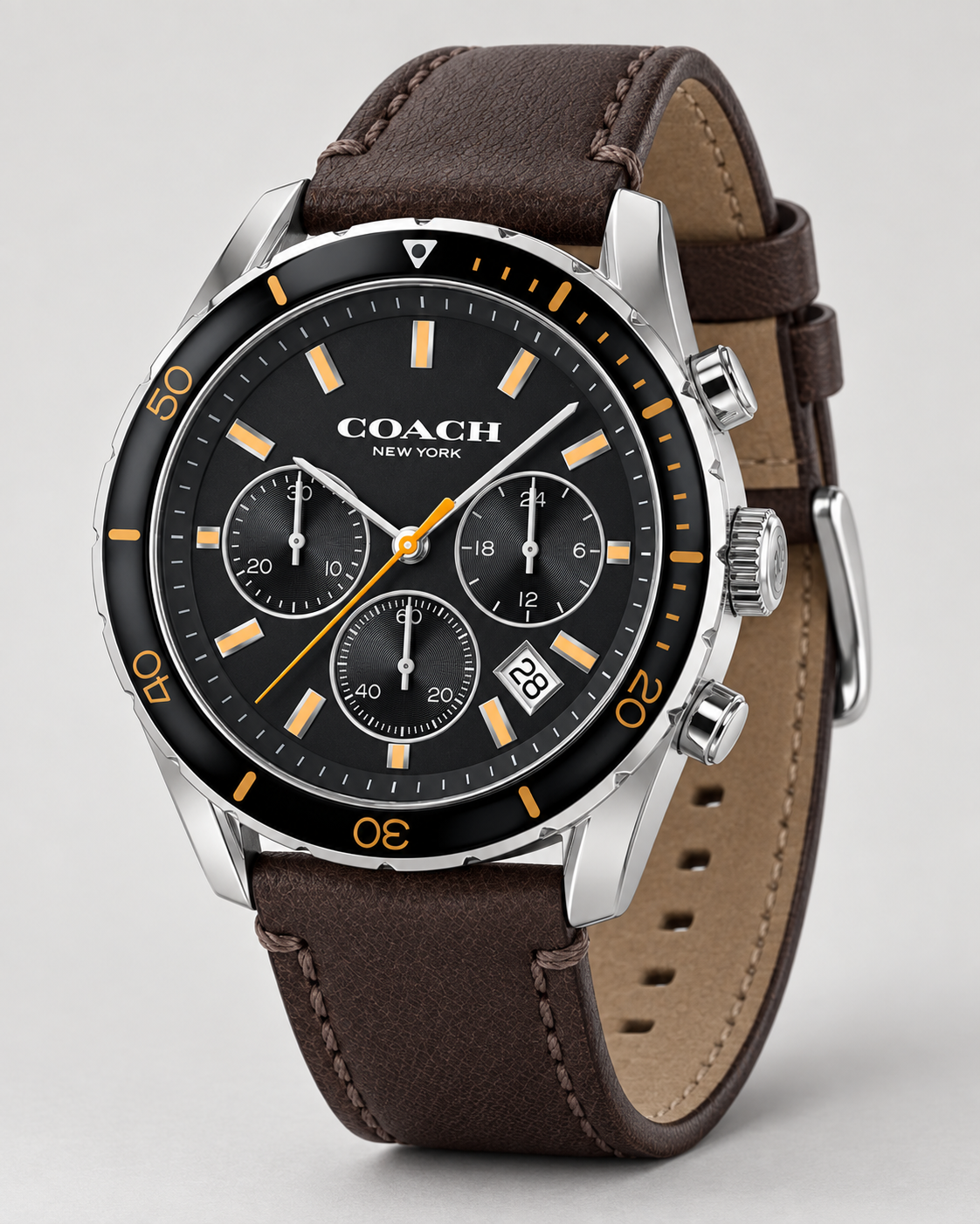 Coach Preston men's chronograph 14602514 three-quarter profile