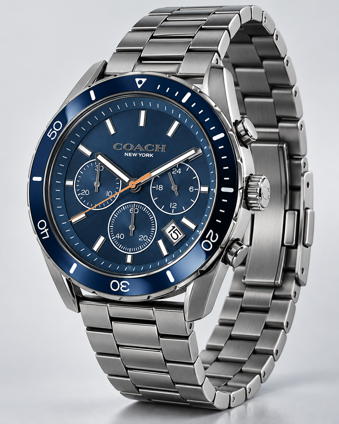 Coach Preston men's chronograph 14602516 three-quarter profile