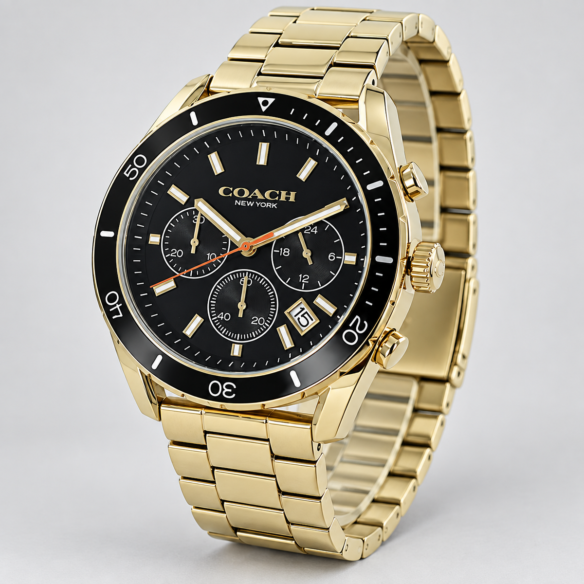 Coach Preston men's chronograph 14602517 three-quarter profile