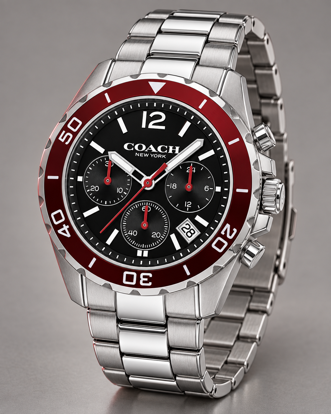 Coach Kent 14602556 stainless steel three-quarter profile