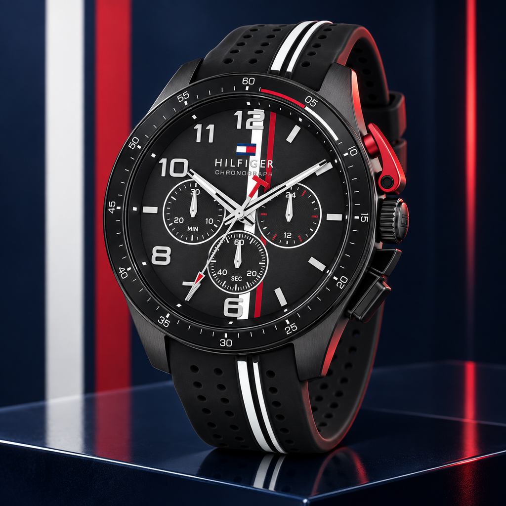 Tommy Hilfiger Bank Chronograph 1792168 three-quarter profile