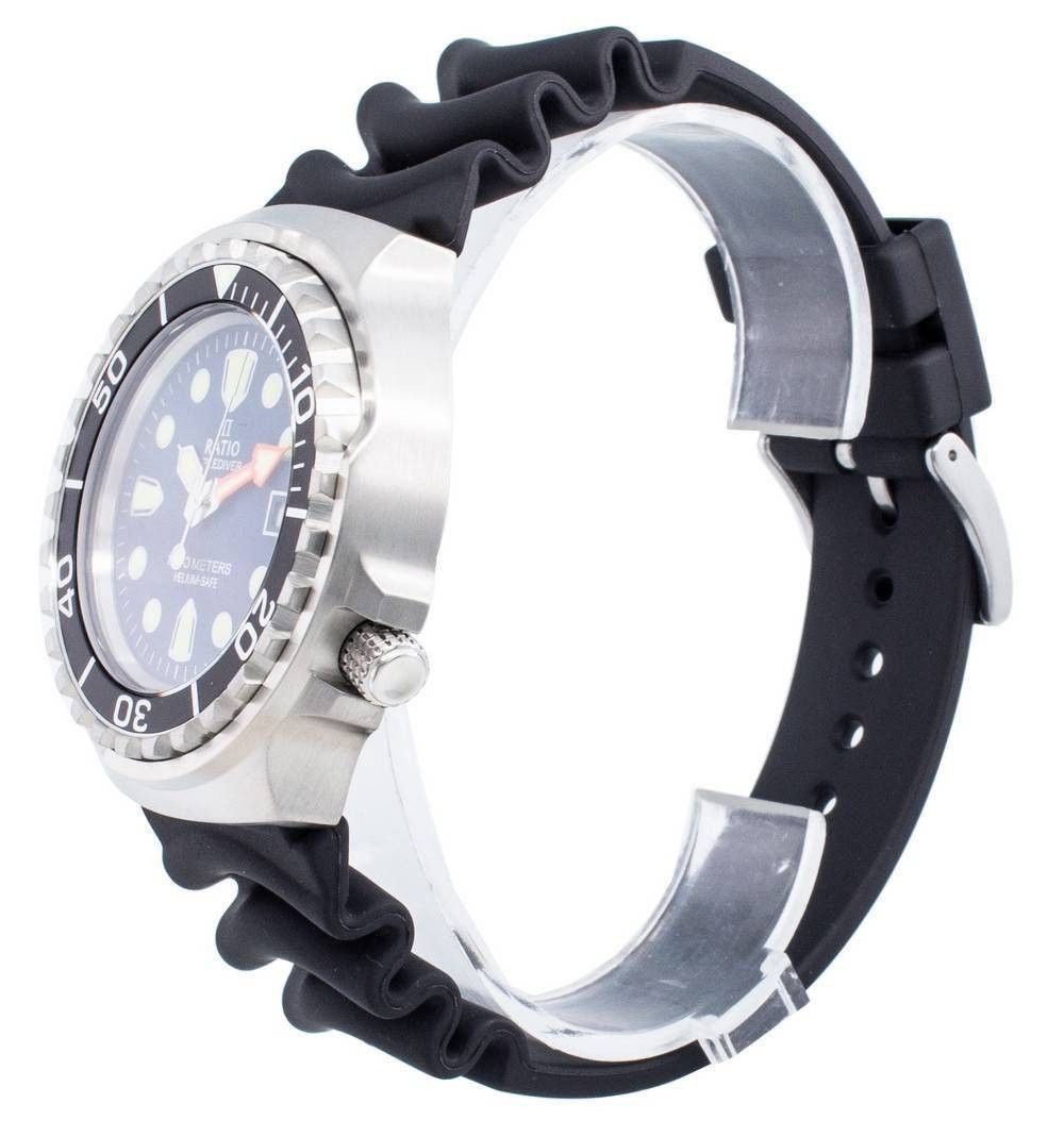 Ratio 2nd Generation Free Diver Helium-Safe Quartz 1038EF102V-BLU-V02 1000M Men's Watch