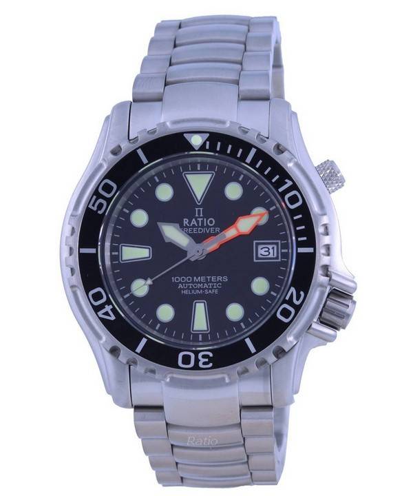 Ratio FreeDiver Helium Safe 1000M Black Dial Stainless Steel Automatic 1066KE26-33VA-BLK Herrenuhr