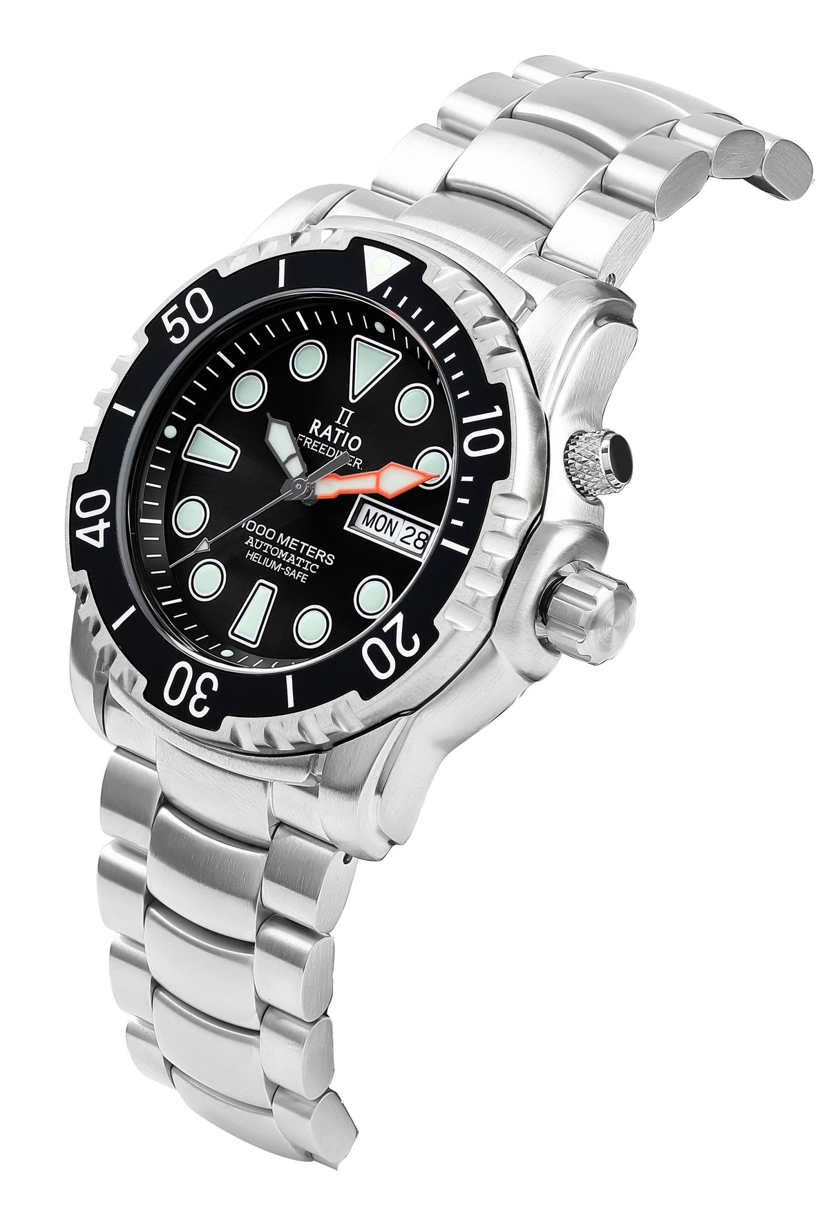 Ratio FreeDiver Helium-Safe 1000M Saffier automatisch 1068HA96-34VA-BLK Herenhorloge