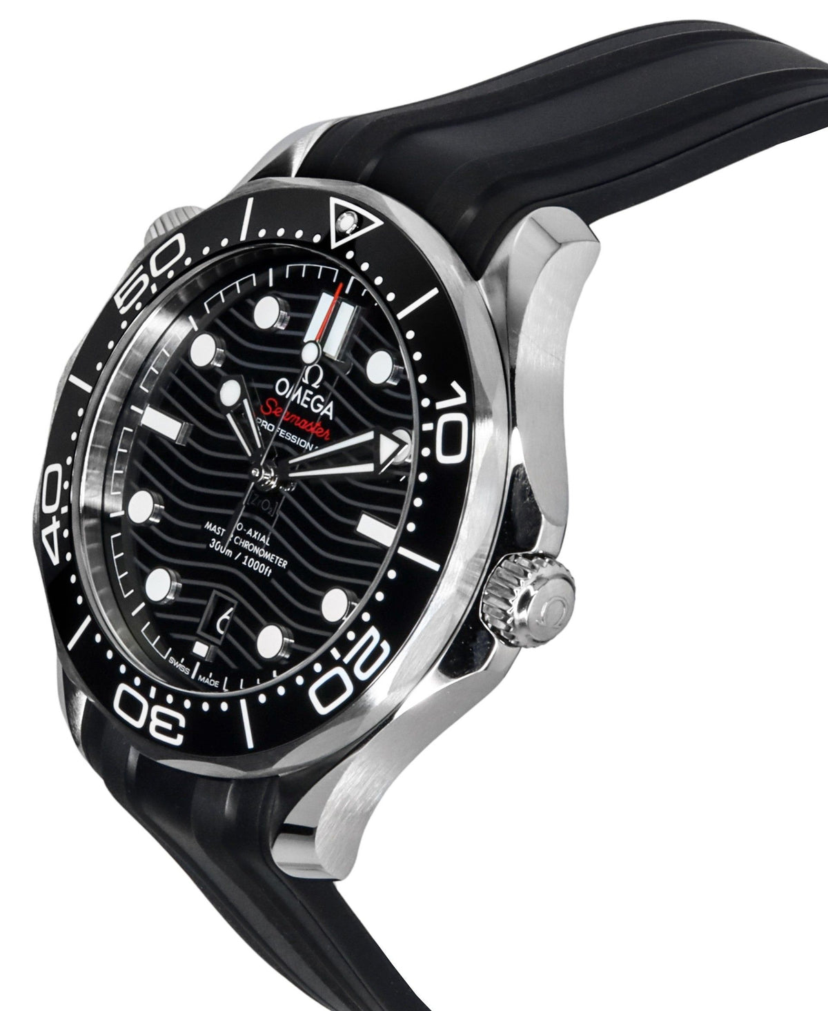 Omega Seamaster rubberen band zwarte wijzerplaat automatisch duiker 210.32.42.20.01.001 300M herenhorloge