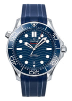 Omega Seamaster Kautschukarmband Blaues Zifferblatt Automatik Taucheruhr 210.32.42.20.03.001 300M Herrenuhr