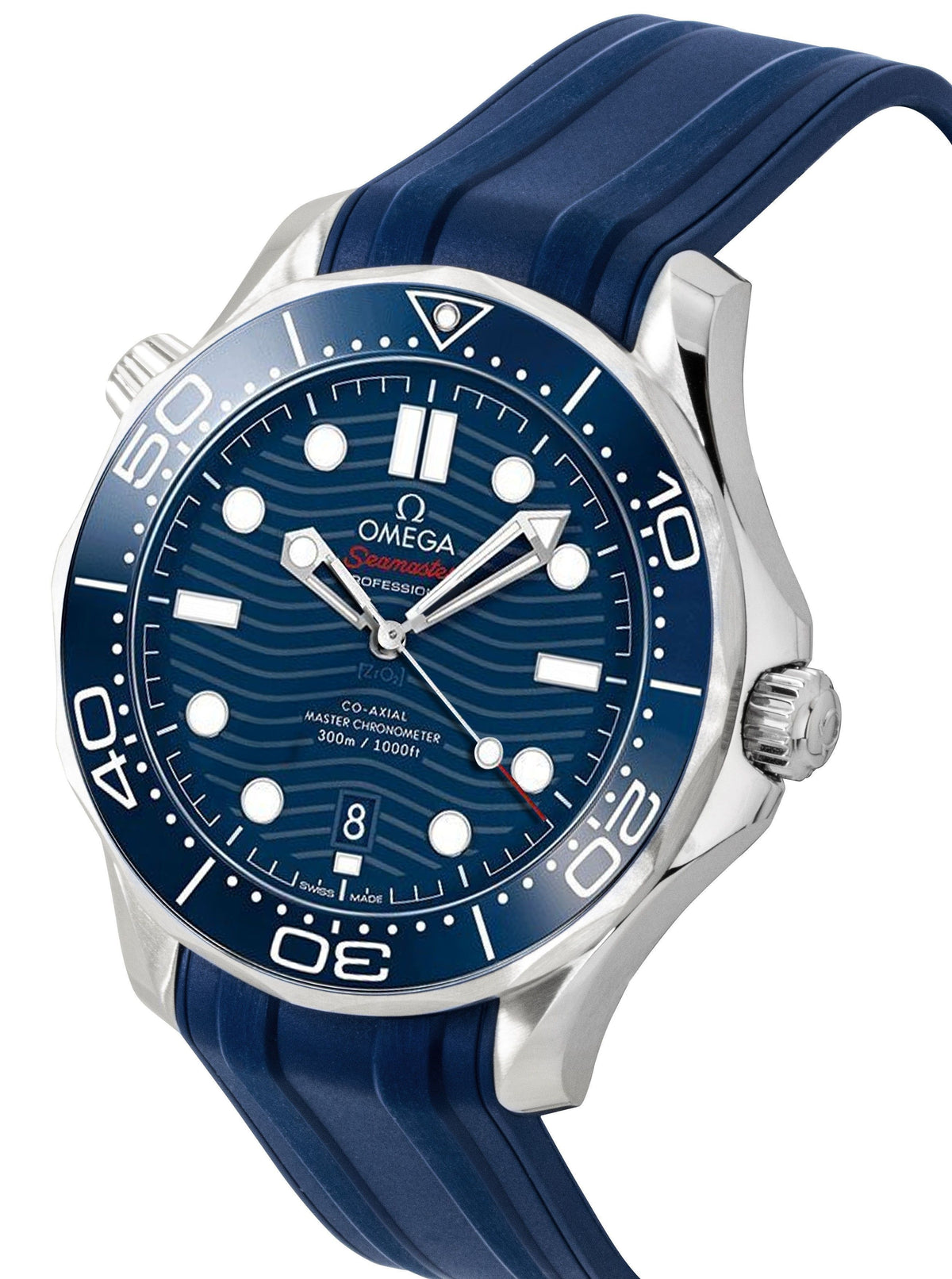 Omega Seamaster rubberen band blauwe wijzerplaat automatisch duiker 210.32.42.20.03.001 300M herenhorloge