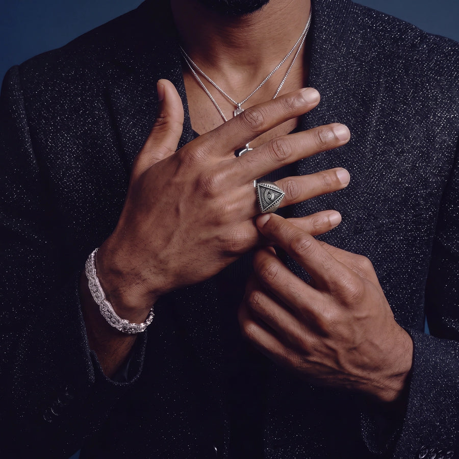 Men's All-Seeing Eye Signet Ring