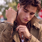 Bracciale da uomo con motivo a greca