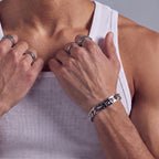 Bracciale a catena da uomo con teschio e corona