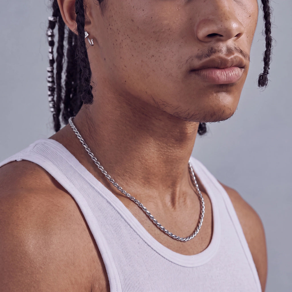 Men's Twisted Rope Chain Necklace
