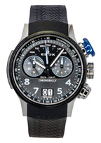 Edox Chronorally Chronograph Kautschukarmband Graues Zifferblatt Quarz 38003-TINBU-GNBU 100M Herrenuhr