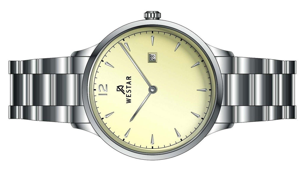 Westar Profile Two Tone Stainless Steel Light Champagne Dial Quartz 40218STN102 Women's Watch