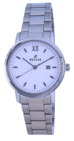 Westar Damenquarzuhr 40245 STN 101 aus Edelstahl mit weißem Zifferblatt