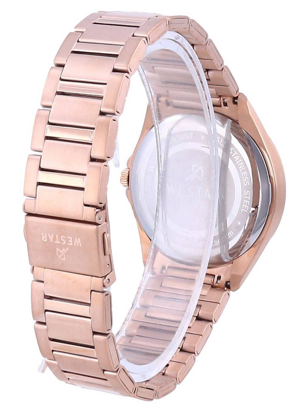 Westar Black Dial Rose Gold Tone Stainless Steel Quartz 50212 PPN 603 Men's Watch