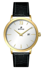 Westar Profile Leather Strap Silver Dial Quartz 50214GPN107 Men's Watch
