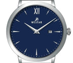 Westar Profile Leather Strap Blue Dial Quartz 50214STN104 Men's Watch