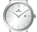 Westar Profile Leather Strap Silver Dial Quartz 50214STN127 Men's Watch