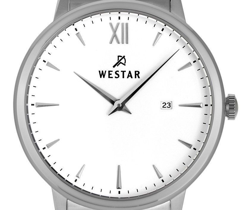 Westar Profile Stainless Steel White Dial Quartz 50215STN101 Men's Watch