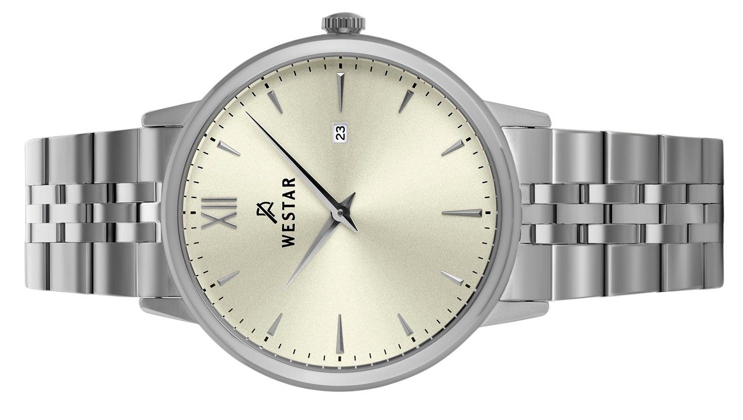 Westar Profile Stainless Steel Light Champagne Dial Quartz 50215STN102 Men's Watch