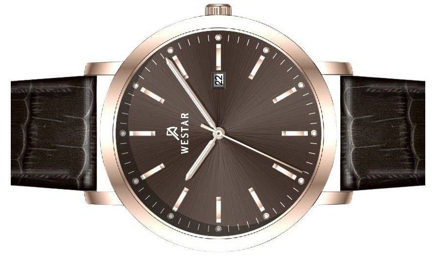 Westar Profile Leather Strap Brown Dial Quartz 50216PPN620 Men's Watch