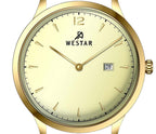 Westar Profile Leather Strap Light Champagne Dial Quartz 50217GPN122 Men's Watch