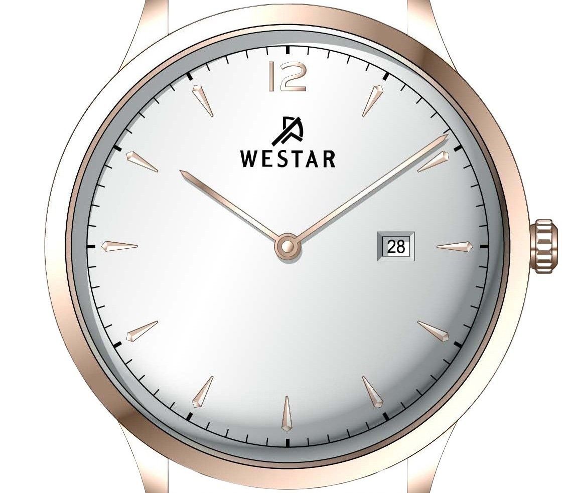 Westar Profile Leather Strap Silver Dial Quartz 50217PPN607 Men's Watch