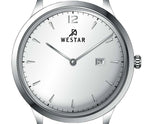 Westar Profile Leather Strap Silver Dial Quartz 50217STN107 Men's Watch