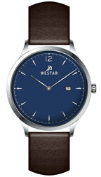 Westar Profile Lederarmband Blaues Zifferblatt Quarz 50217STN124 Herrenuhr