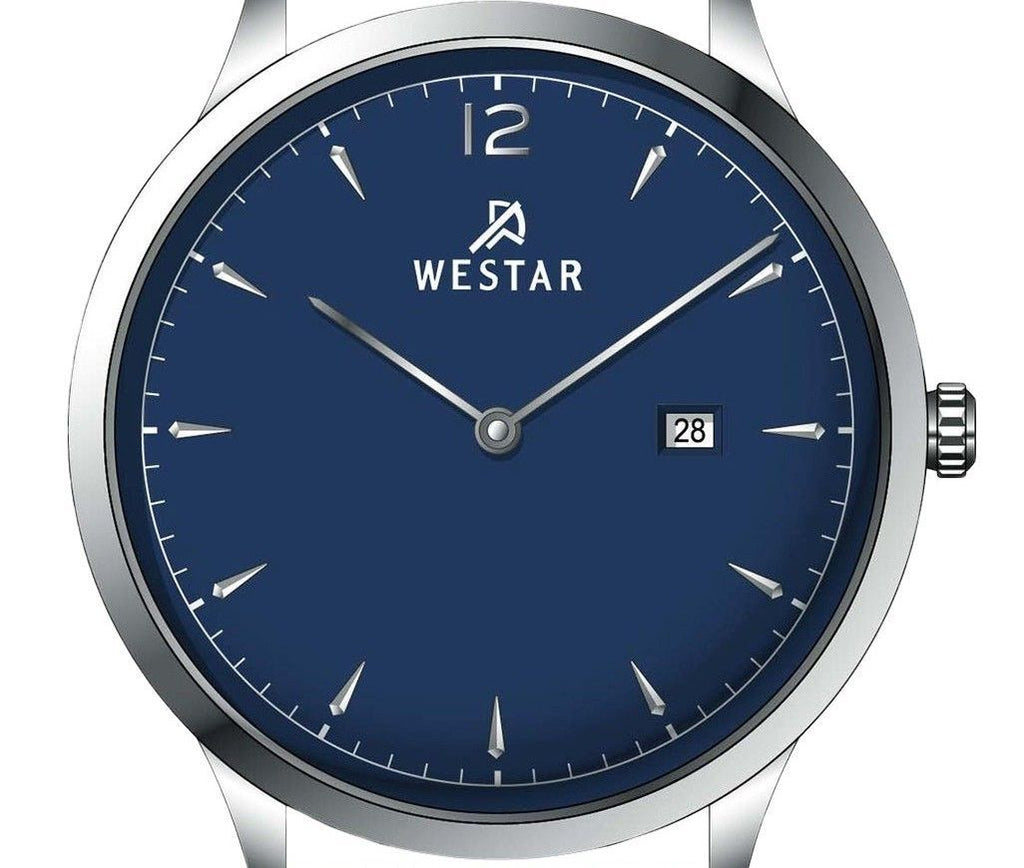 Westar Profile Leather Strap Blue Dial Quartz 50217STN124 Men's Watch