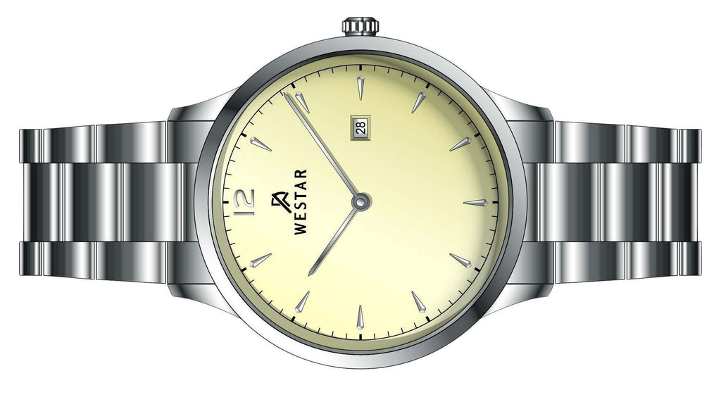 Westar Profile Stainless Steel Light Champagne Dial Quartz 50218STN102 Men's Watch
