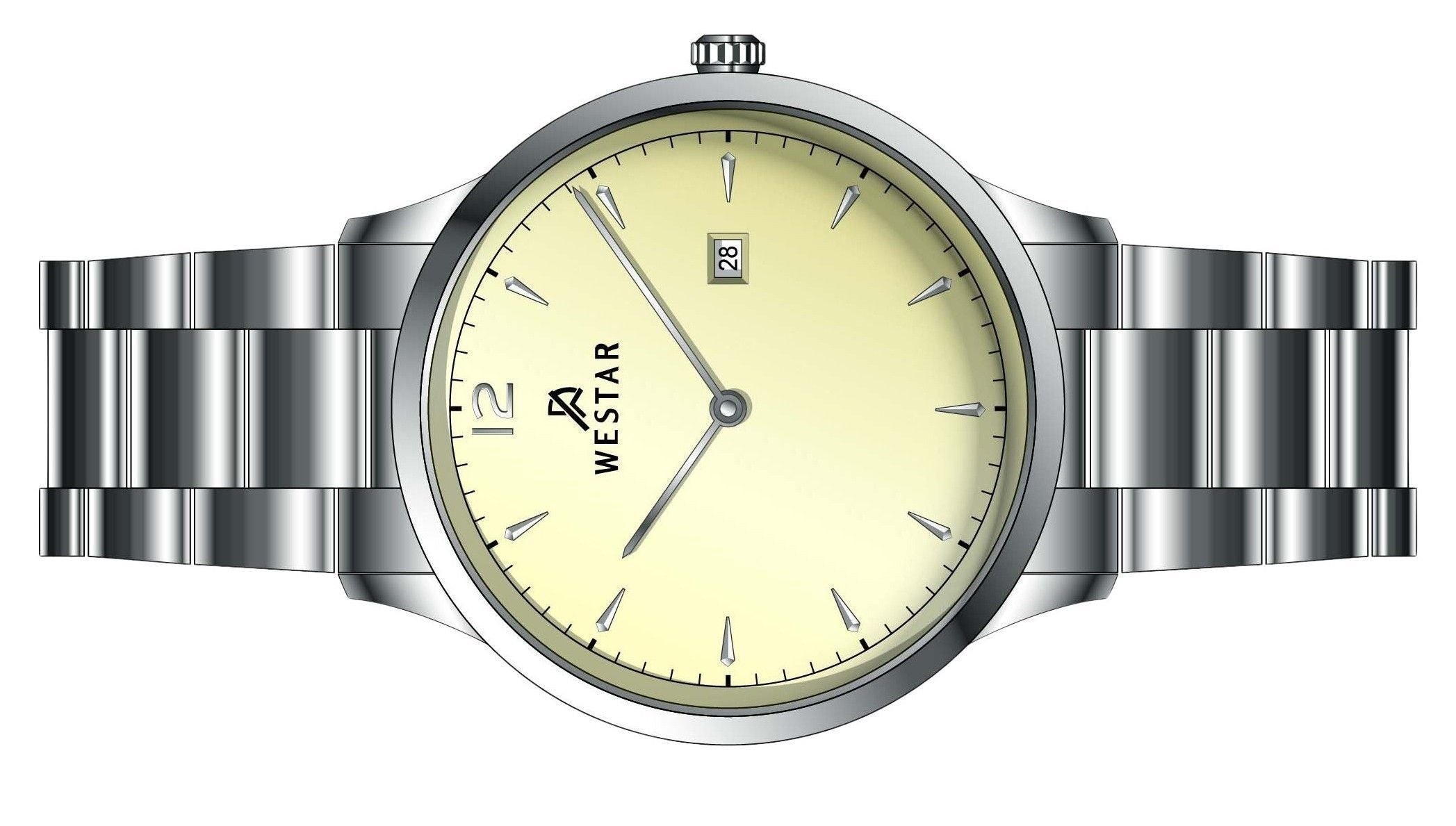 Westar Profile Stainless Steel Light Champagne Dial Quartz 50218STN102 Men's Watch