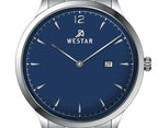 Westar Profile Stainless Steel Blue Dial Quartz 50218STN104 Men's Watch