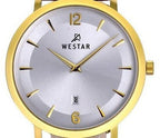 Westar Profile Leather Strap Silver Dial Quartz 50219GPN127 Men's Watch