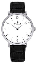 Westar Profile Leather Strap White Dial Quartz 50219STN101 Men's Watch