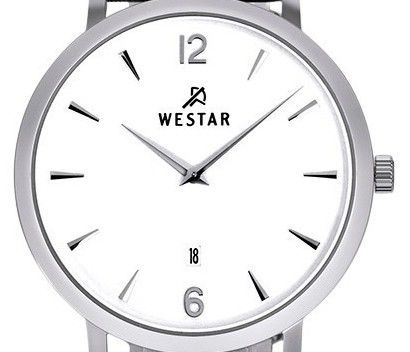 Westar Profile Leather Strap White Dial Quartz 50219STN101 Men's Watch