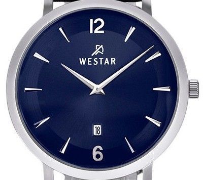 Westar Profile Leather Strap Blue Dial Quartz 50219STN104 Men's Watch