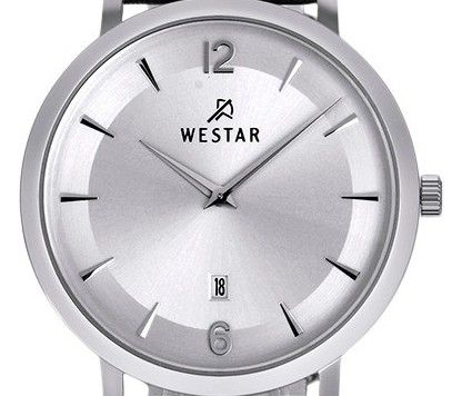 Westar Profile Leather Strap Silver Dial Quartz 50219STN107 Men's Watch