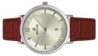 Westar Profile Leather Strap Light Champagne Dial Quartz 50219STN122 Men's Watch