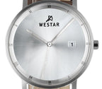 Westar Profile Leather Strap Silver Dial Quartz 50221STN107 Men's Watch