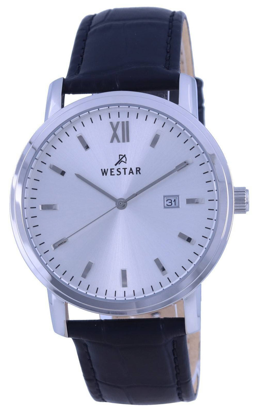 Westar White Dial Leather Strap Quartz 50244 STN 107 Herrenuhr