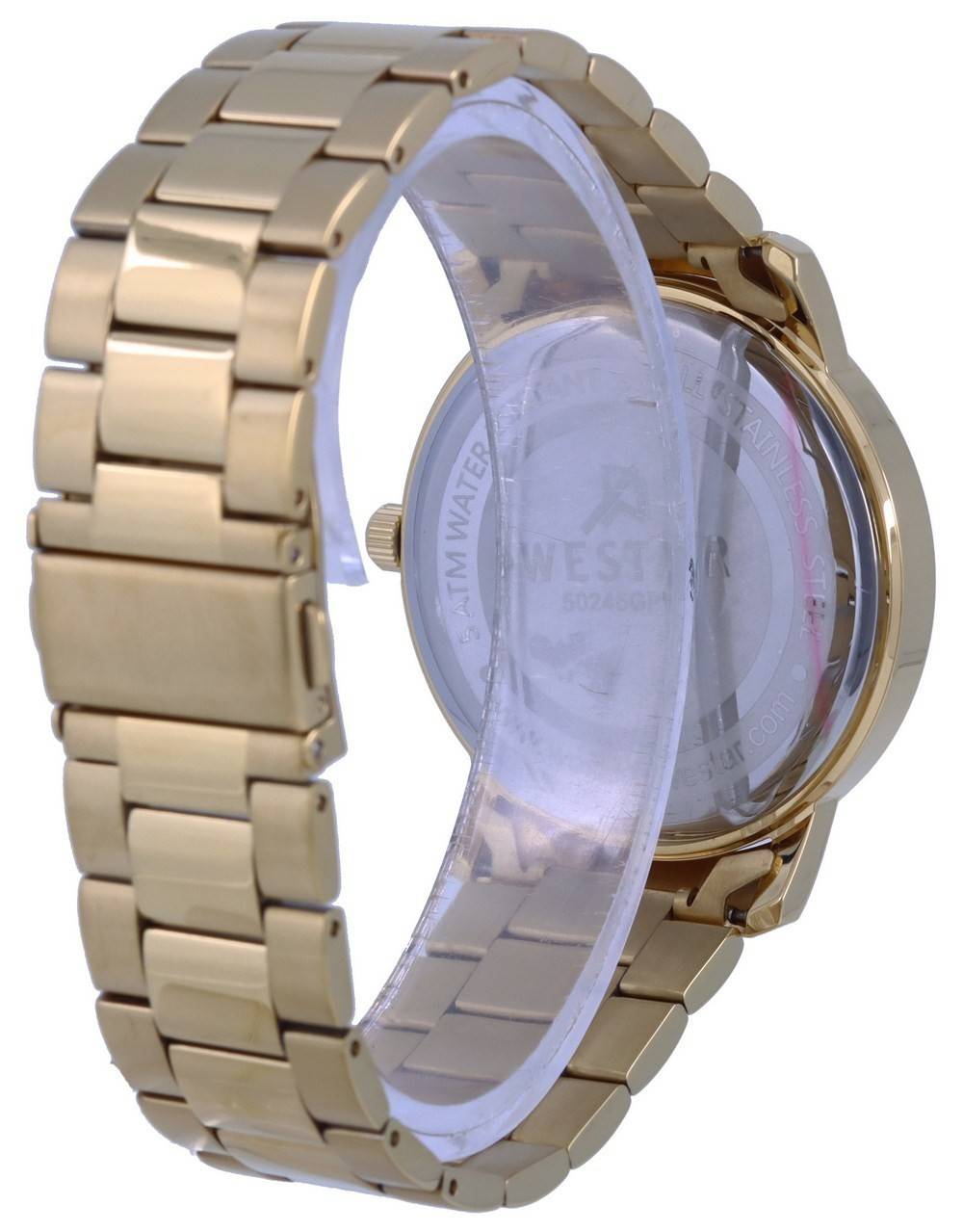 Westar White Dial Gold Tone Stainless Steel Quartz 50245 GPN 101 Men's Watch