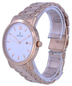 Westar White Dial Rose Gold Tone Stainless Steel Quartz 50245 PPN 601 Men's Watch