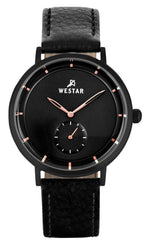Westar Profile Leather Strap Black Dial Quartz 50246BBN603 Men's Watch