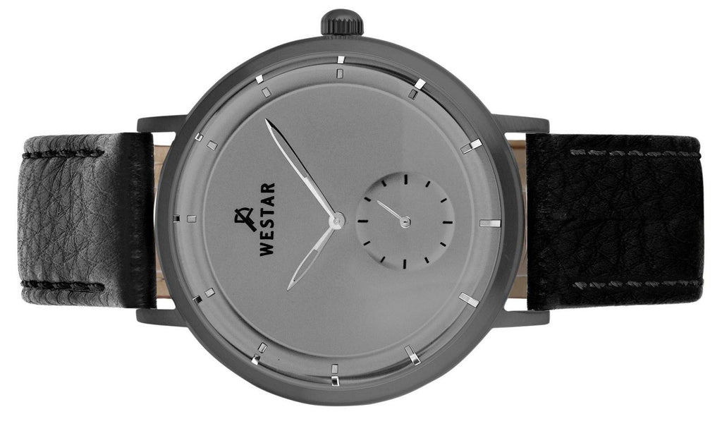 Westar Profile Leather Strap Grey Dial Quartz 50246GGN106 Men's Watch