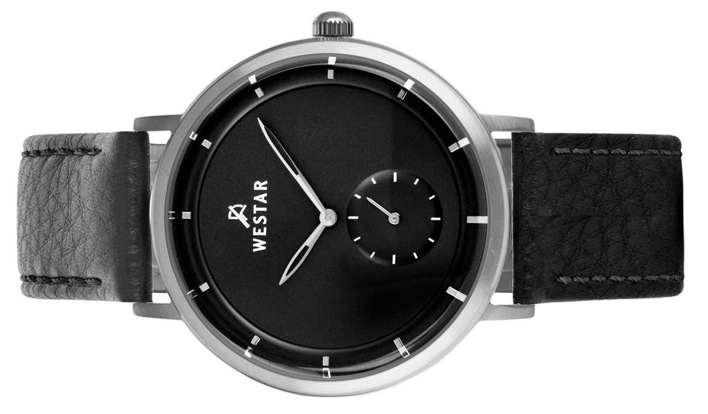 Westar Profile Leather Strap Black Dial Quartz 50246STN103 Men's Watch