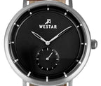 Westar Profile Leather Strap Black Dial Quartz 50246STN123 Men's Watch