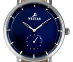 Westar Profile Leather Strap Blue Dial Quartz 50246STN184 Men's Watch