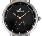 Westar Profile Leather Strap Black Dial Quartz 50246STN623 Men's Watch