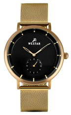 Westar Profile Goldfarbenes Edelstahl Schwarzes Zifferblatt Quarz 50247BZZ103 Herrenuhr
